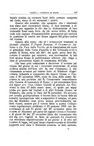 La giustizia amministrativa raccolta di decisioni e pareri del Consiglio di Stato, decisioni della Corte dei conti, sentenze della Cassazione di Roma, e decisioni delle Giunte provinciali amministrative