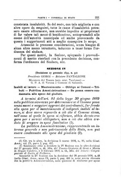 La giustizia amministrativa raccolta di decisioni e pareri del Consiglio di Stato, decisioni della Corte dei conti, sentenze della Cassazione di Roma, e decisioni delle Giunte provinciali amministrative