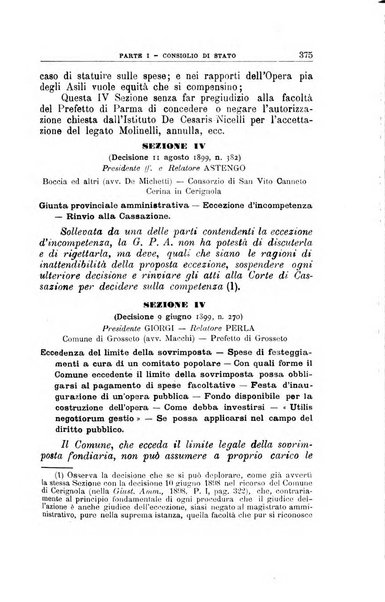 La giustizia amministrativa raccolta di decisioni e pareri del Consiglio di Stato, decisioni della Corte dei conti, sentenze della Cassazione di Roma, e decisioni delle Giunte provinciali amministrative