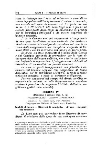 La giustizia amministrativa raccolta di decisioni e pareri del Consiglio di Stato, decisioni della Corte dei conti, sentenze della Cassazione di Roma, e decisioni delle Giunte provinciali amministrative