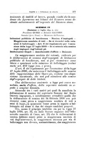 La giustizia amministrativa raccolta di decisioni e pareri del Consiglio di Stato, decisioni della Corte dei conti, sentenze della Cassazione di Roma, e decisioni delle Giunte provinciali amministrative