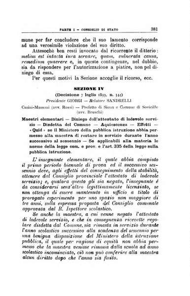 La giustizia amministrativa raccolta di decisioni e pareri del Consiglio di Stato, decisioni della Corte dei conti, sentenze della Cassazione di Roma, e decisioni delle Giunte provinciali amministrative