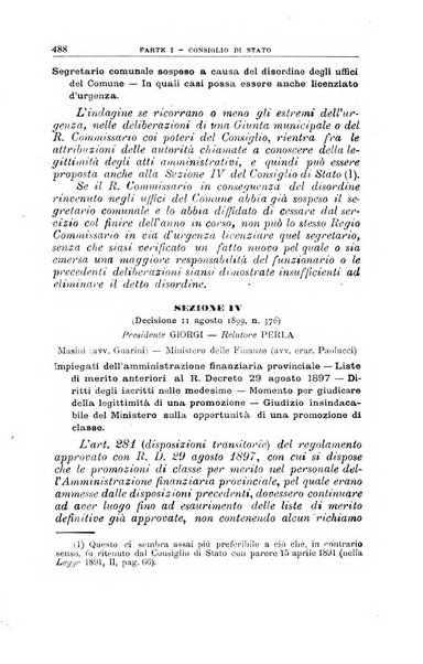 La giustizia amministrativa raccolta di decisioni e pareri del Consiglio di Stato, decisioni della Corte dei conti, sentenze della Cassazione di Roma, e decisioni delle Giunte provinciali amministrative