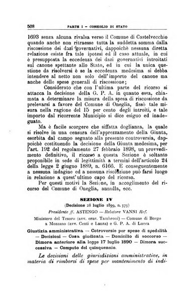 La giustizia amministrativa raccolta di decisioni e pareri del Consiglio di Stato, decisioni della Corte dei conti, sentenze della Cassazione di Roma, e decisioni delle Giunte provinciali amministrative