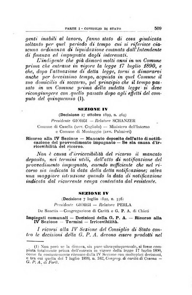 La giustizia amministrativa raccolta di decisioni e pareri del Consiglio di Stato, decisioni della Corte dei conti, sentenze della Cassazione di Roma, e decisioni delle Giunte provinciali amministrative