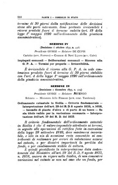 La giustizia amministrativa raccolta di decisioni e pareri del Consiglio di Stato, decisioni della Corte dei conti, sentenze della Cassazione di Roma, e decisioni delle Giunte provinciali amministrative