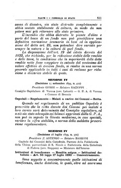 La giustizia amministrativa raccolta di decisioni e pareri del Consiglio di Stato, decisioni della Corte dei conti, sentenze della Cassazione di Roma, e decisioni delle Giunte provinciali amministrative