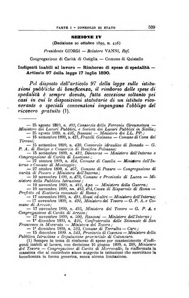 La giustizia amministrativa raccolta di decisioni e pareri del Consiglio di Stato, decisioni della Corte dei conti, sentenze della Cassazione di Roma, e decisioni delle Giunte provinciali amministrative