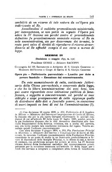 La giustizia amministrativa raccolta di decisioni e pareri del Consiglio di Stato, decisioni della Corte dei conti, sentenze della Cassazione di Roma, e decisioni delle Giunte provinciali amministrative