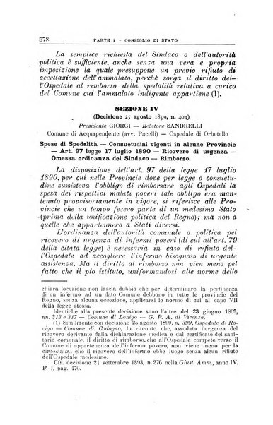 La giustizia amministrativa raccolta di decisioni e pareri del Consiglio di Stato, decisioni della Corte dei conti, sentenze della Cassazione di Roma, e decisioni delle Giunte provinciali amministrative