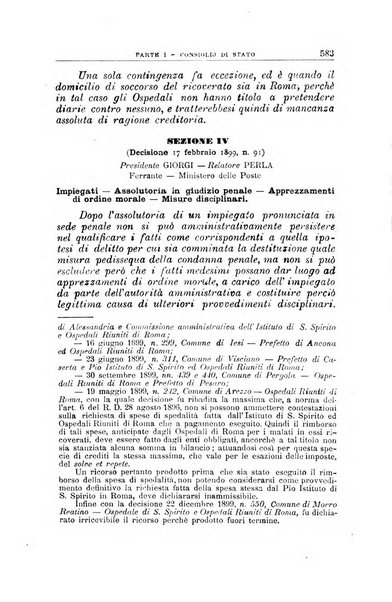 La giustizia amministrativa raccolta di decisioni e pareri del Consiglio di Stato, decisioni della Corte dei conti, sentenze della Cassazione di Roma, e decisioni delle Giunte provinciali amministrative