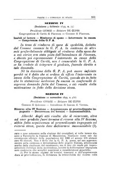 La giustizia amministrativa raccolta di decisioni e pareri del Consiglio di Stato, decisioni della Corte dei conti, sentenze della Cassazione di Roma, e decisioni delle Giunte provinciali amministrative