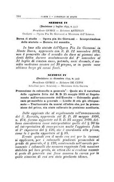 La giustizia amministrativa raccolta di decisioni e pareri del Consiglio di Stato, decisioni della Corte dei conti, sentenze della Cassazione di Roma, e decisioni delle Giunte provinciali amministrative