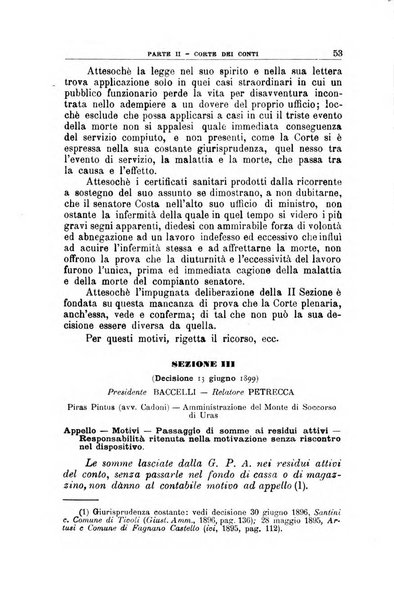 La giustizia amministrativa raccolta di decisioni e pareri del Consiglio di Stato, decisioni della Corte dei conti, sentenze della Cassazione di Roma, e decisioni delle Giunte provinciali amministrative