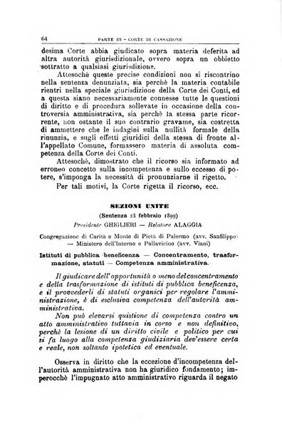 La giustizia amministrativa raccolta di decisioni e pareri del Consiglio di Stato, decisioni della Corte dei conti, sentenze della Cassazione di Roma, e decisioni delle Giunte provinciali amministrative