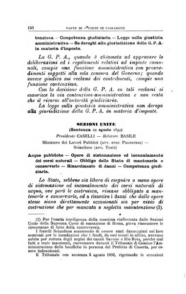 La giustizia amministrativa raccolta di decisioni e pareri del Consiglio di Stato, decisioni della Corte dei conti, sentenze della Cassazione di Roma, e decisioni delle Giunte provinciali amministrative