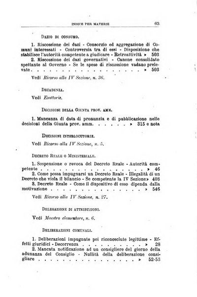 La giustizia amministrativa raccolta di decisioni e pareri del Consiglio di Stato, decisioni della Corte dei conti, sentenze della Cassazione di Roma, e decisioni delle Giunte provinciali amministrative