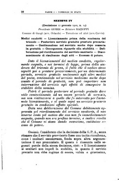 La giustizia amministrativa raccolta di decisioni e pareri del Consiglio di Stato, decisioni della Corte dei conti, sentenze della Cassazione di Roma, e decisioni delle Giunte provinciali amministrative