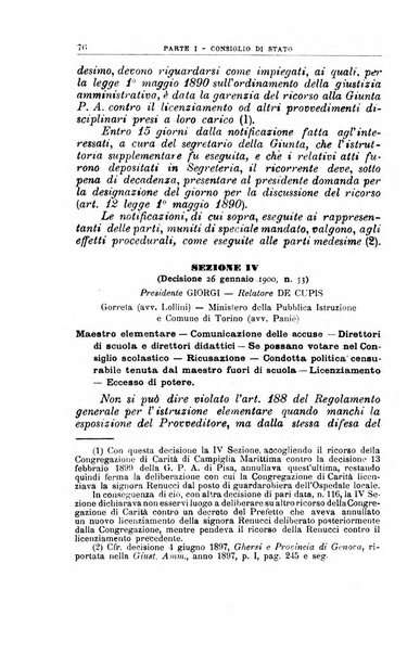 La giustizia amministrativa raccolta di decisioni e pareri del Consiglio di Stato, decisioni della Corte dei conti, sentenze della Cassazione di Roma, e decisioni delle Giunte provinciali amministrative