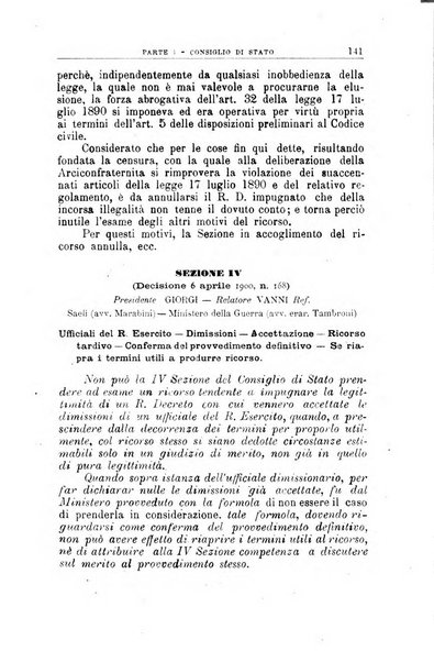 La giustizia amministrativa raccolta di decisioni e pareri del Consiglio di Stato, decisioni della Corte dei conti, sentenze della Cassazione di Roma, e decisioni delle Giunte provinciali amministrative