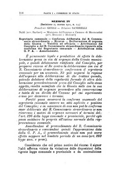 La giustizia amministrativa raccolta di decisioni e pareri del Consiglio di Stato, decisioni della Corte dei conti, sentenze della Cassazione di Roma, e decisioni delle Giunte provinciali amministrative