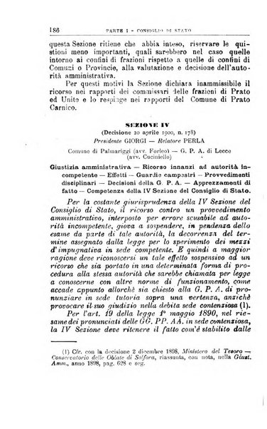 La giustizia amministrativa raccolta di decisioni e pareri del Consiglio di Stato, decisioni della Corte dei conti, sentenze della Cassazione di Roma, e decisioni delle Giunte provinciali amministrative