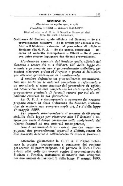 La giustizia amministrativa raccolta di decisioni e pareri del Consiglio di Stato, decisioni della Corte dei conti, sentenze della Cassazione di Roma, e decisioni delle Giunte provinciali amministrative