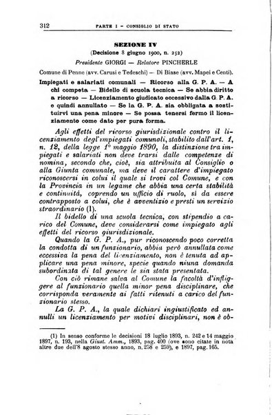 La giustizia amministrativa raccolta di decisioni e pareri del Consiglio di Stato, decisioni della Corte dei conti, sentenze della Cassazione di Roma, e decisioni delle Giunte provinciali amministrative