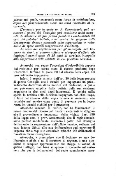 La giustizia amministrativa raccolta di decisioni e pareri del Consiglio di Stato, decisioni della Corte dei conti, sentenze della Cassazione di Roma, e decisioni delle Giunte provinciali amministrative