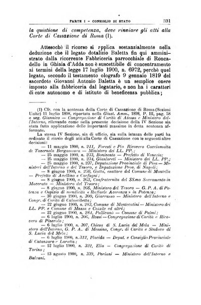 La giustizia amministrativa raccolta di decisioni e pareri del Consiglio di Stato, decisioni della Corte dei conti, sentenze della Cassazione di Roma, e decisioni delle Giunte provinciali amministrative