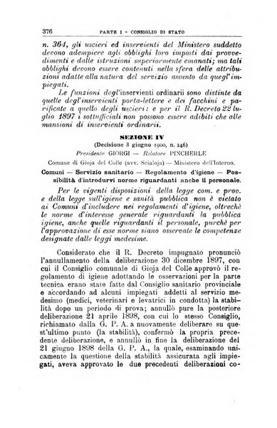 La giustizia amministrativa raccolta di decisioni e pareri del Consiglio di Stato, decisioni della Corte dei conti, sentenze della Cassazione di Roma, e decisioni delle Giunte provinciali amministrative