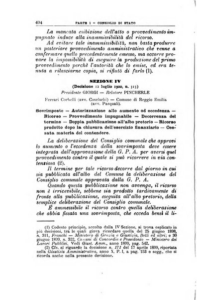 La giustizia amministrativa raccolta di decisioni e pareri del Consiglio di Stato, decisioni della Corte dei conti, sentenze della Cassazione di Roma, e decisioni delle Giunte provinciali amministrative