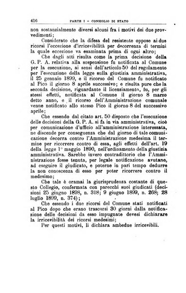 La giustizia amministrativa raccolta di decisioni e pareri del Consiglio di Stato, decisioni della Corte dei conti, sentenze della Cassazione di Roma, e decisioni delle Giunte provinciali amministrative