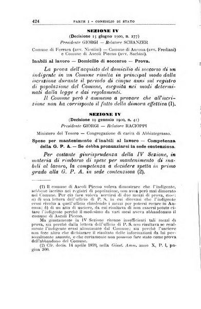 La giustizia amministrativa raccolta di decisioni e pareri del Consiglio di Stato, decisioni della Corte dei conti, sentenze della Cassazione di Roma, e decisioni delle Giunte provinciali amministrative