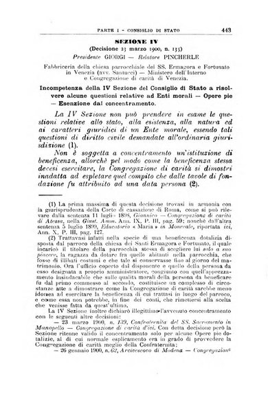 La giustizia amministrativa raccolta di decisioni e pareri del Consiglio di Stato, decisioni della Corte dei conti, sentenze della Cassazione di Roma, e decisioni delle Giunte provinciali amministrative