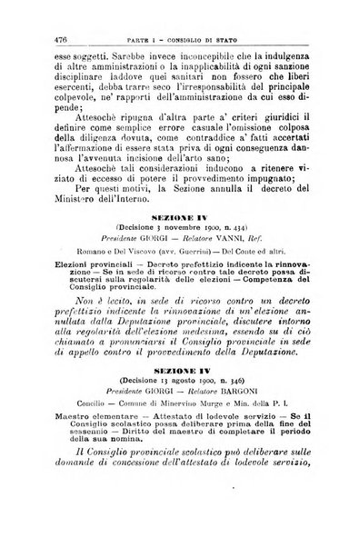 La giustizia amministrativa raccolta di decisioni e pareri del Consiglio di Stato, decisioni della Corte dei conti, sentenze della Cassazione di Roma, e decisioni delle Giunte provinciali amministrative