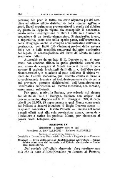 La giustizia amministrativa raccolta di decisioni e pareri del Consiglio di Stato, decisioni della Corte dei conti, sentenze della Cassazione di Roma, e decisioni delle Giunte provinciali amministrative