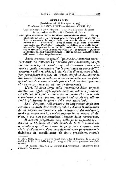 La giustizia amministrativa raccolta di decisioni e pareri del Consiglio di Stato, decisioni della Corte dei conti, sentenze della Cassazione di Roma, e decisioni delle Giunte provinciali amministrative