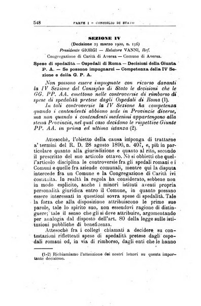 La giustizia amministrativa raccolta di decisioni e pareri del Consiglio di Stato, decisioni della Corte dei conti, sentenze della Cassazione di Roma, e decisioni delle Giunte provinciali amministrative