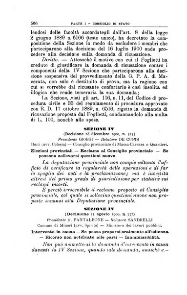 La giustizia amministrativa raccolta di decisioni e pareri del Consiglio di Stato, decisioni della Corte dei conti, sentenze della Cassazione di Roma, e decisioni delle Giunte provinciali amministrative