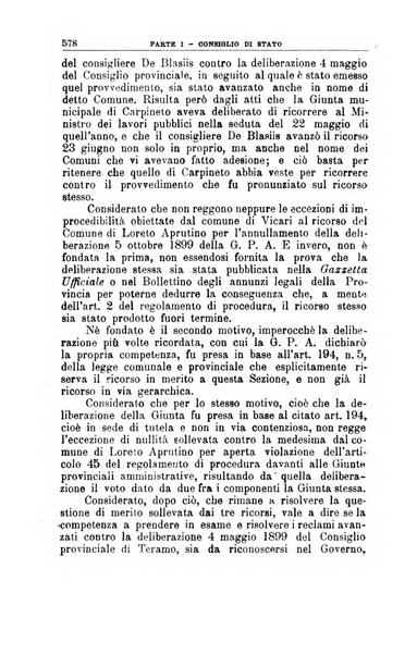 La giustizia amministrativa raccolta di decisioni e pareri del Consiglio di Stato, decisioni della Corte dei conti, sentenze della Cassazione di Roma, e decisioni delle Giunte provinciali amministrative