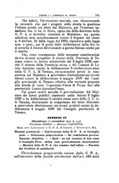 La giustizia amministrativa raccolta di decisioni e pareri del Consiglio di Stato, decisioni della Corte dei conti, sentenze della Cassazione di Roma, e decisioni delle Giunte provinciali amministrative