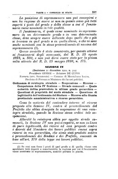 La giustizia amministrativa raccolta di decisioni e pareri del Consiglio di Stato, decisioni della Corte dei conti, sentenze della Cassazione di Roma, e decisioni delle Giunte provinciali amministrative