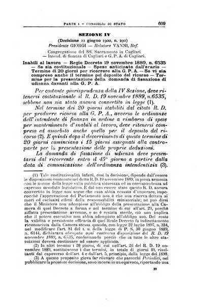 La giustizia amministrativa raccolta di decisioni e pareri del Consiglio di Stato, decisioni della Corte dei conti, sentenze della Cassazione di Roma, e decisioni delle Giunte provinciali amministrative