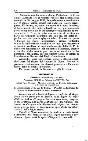 La giustizia amministrativa raccolta di decisioni e pareri del Consiglio di Stato, decisioni della Corte dei conti, sentenze della Cassazione di Roma, e decisioni delle Giunte provinciali amministrative