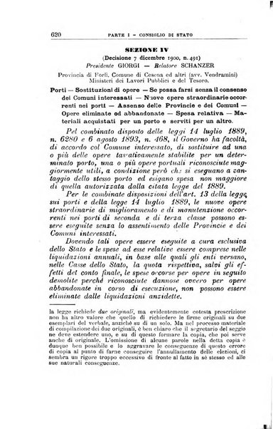 La giustizia amministrativa raccolta di decisioni e pareri del Consiglio di Stato, decisioni della Corte dei conti, sentenze della Cassazione di Roma, e decisioni delle Giunte provinciali amministrative