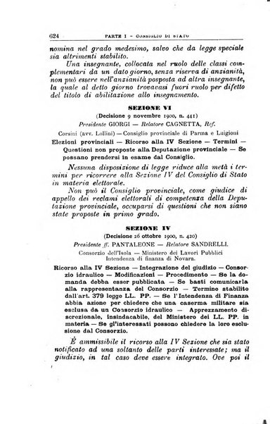 La giustizia amministrativa raccolta di decisioni e pareri del Consiglio di Stato, decisioni della Corte dei conti, sentenze della Cassazione di Roma, e decisioni delle Giunte provinciali amministrative