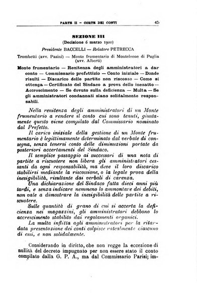 La giustizia amministrativa raccolta di decisioni e pareri del Consiglio di Stato, decisioni della Corte dei conti, sentenze della Cassazione di Roma, e decisioni delle Giunte provinciali amministrative