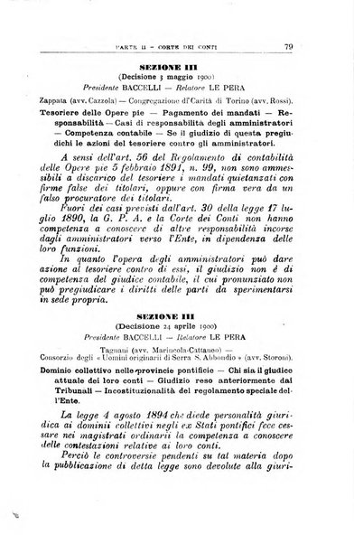 La giustizia amministrativa raccolta di decisioni e pareri del Consiglio di Stato, decisioni della Corte dei conti, sentenze della Cassazione di Roma, e decisioni delle Giunte provinciali amministrative