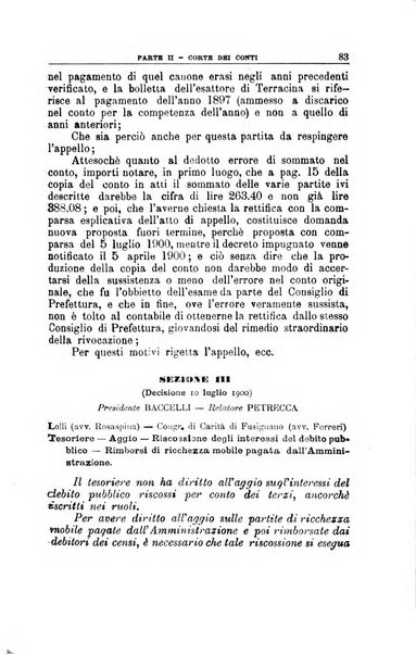 La giustizia amministrativa raccolta di decisioni e pareri del Consiglio di Stato, decisioni della Corte dei conti, sentenze della Cassazione di Roma, e decisioni delle Giunte provinciali amministrative